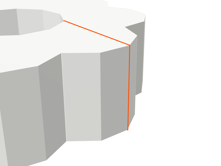 Close-up of the lens holder edge where the zero-area faces lie